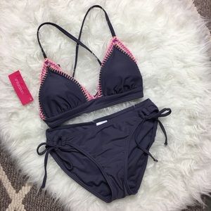 Crochet Trim Triangle Bikini Top